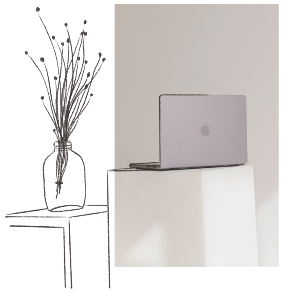 A silver Apple MacBook laptop on a white pedestal against a plain light-colored background.