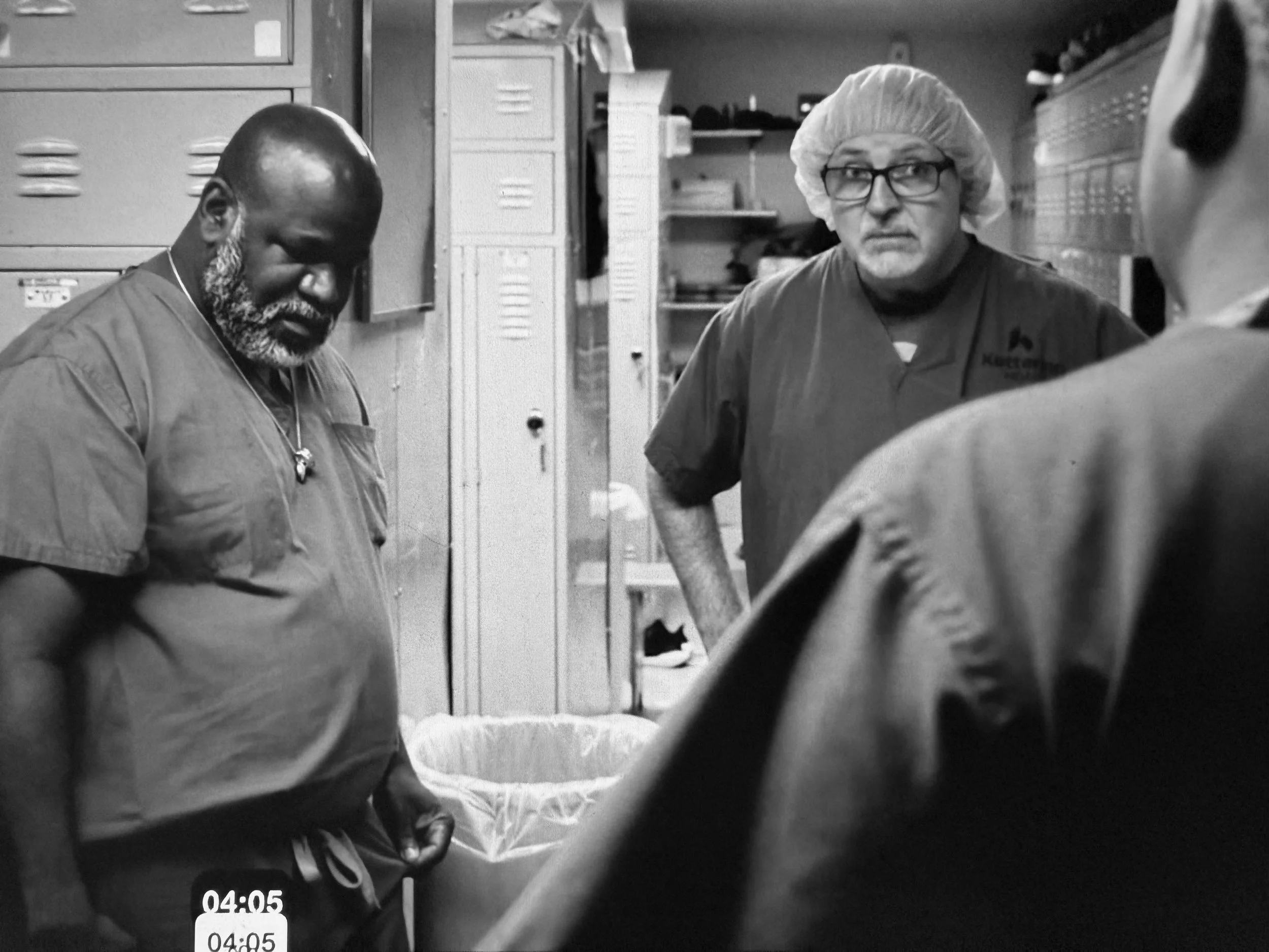 B&W Locker Room Scene