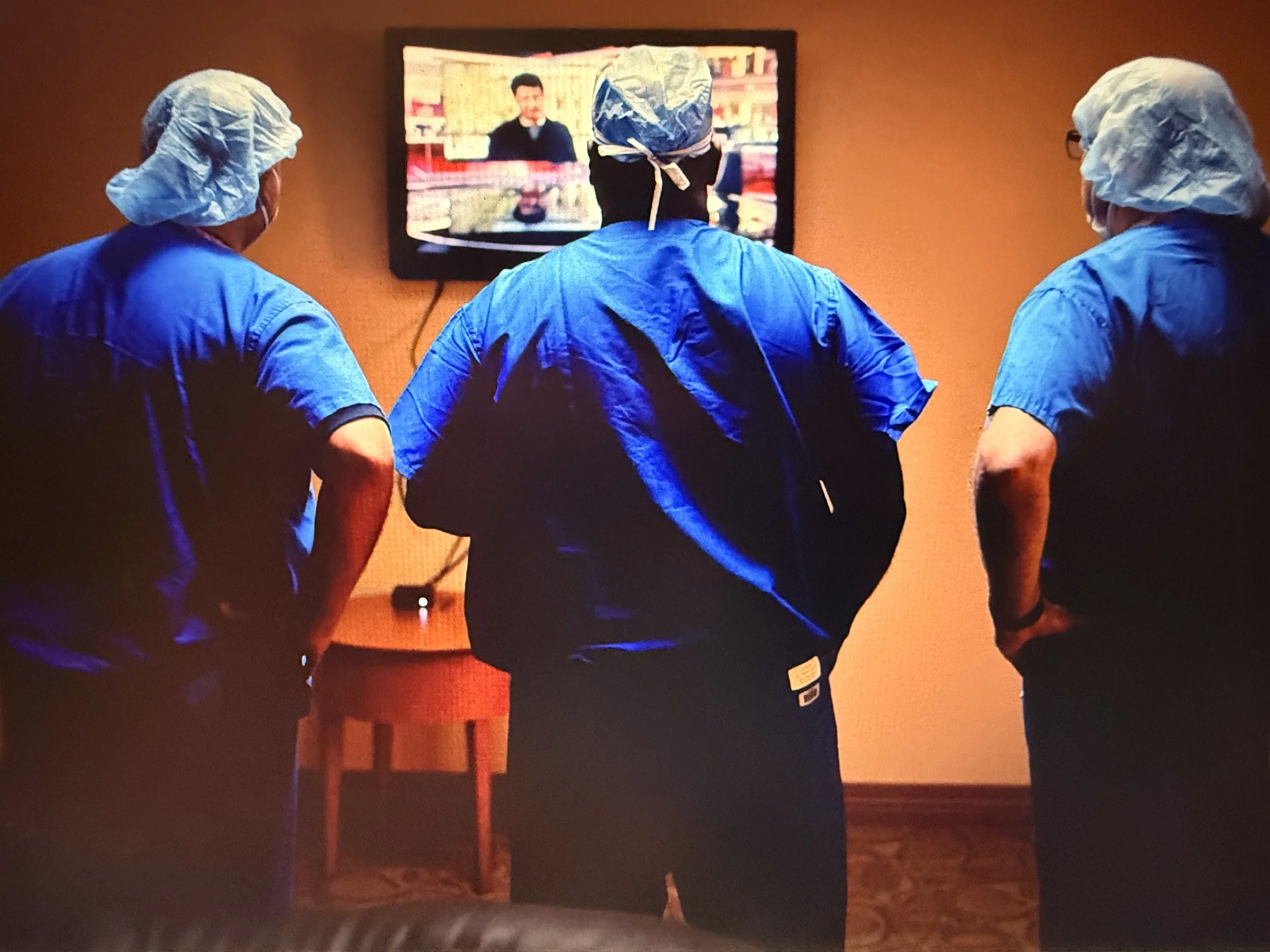 The constant COVID-19 media noise plays in the background.