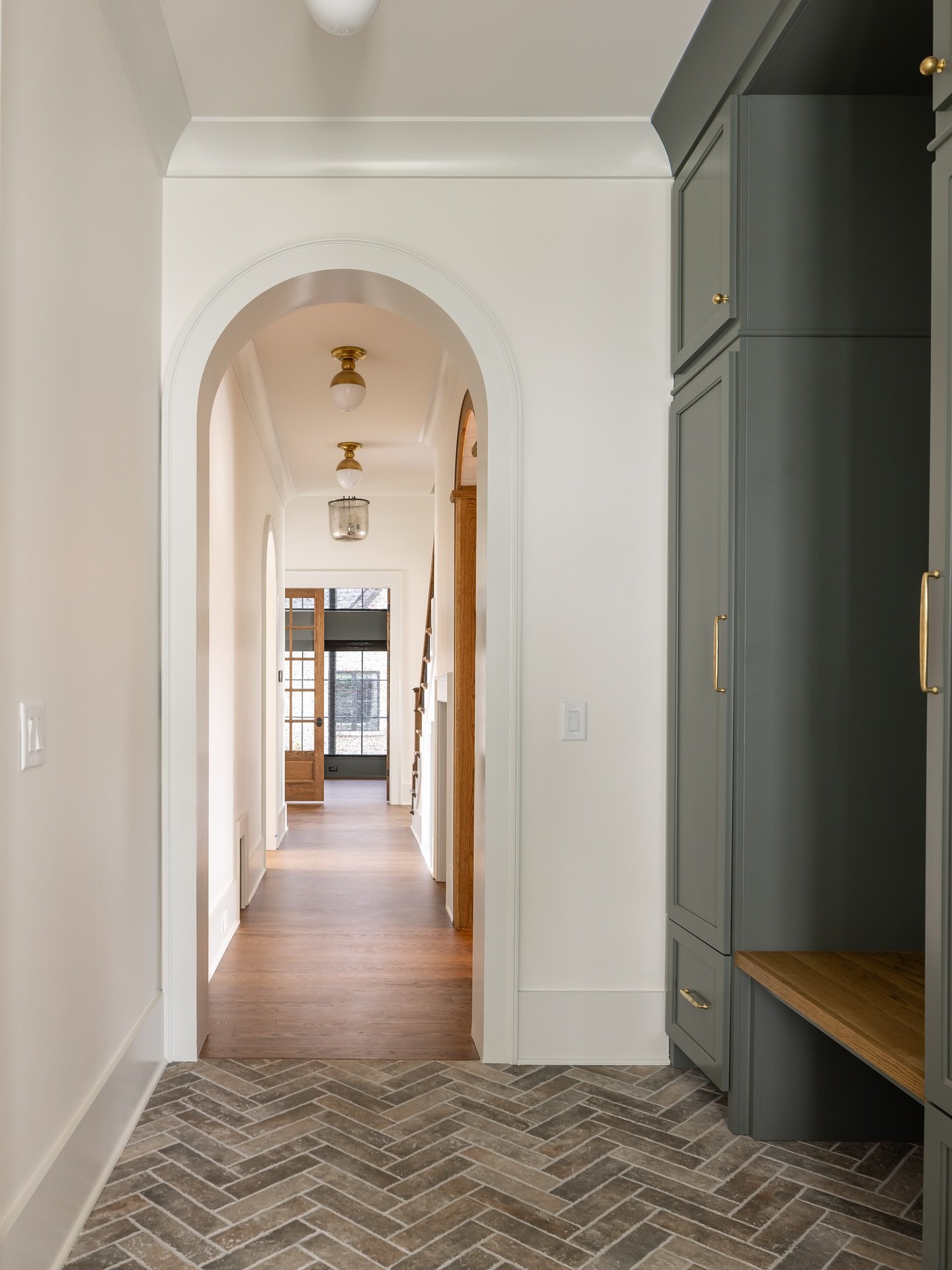 I love incorporating a friend&rsquo;s entry into a home. It&rsquo;s a casual transition space&mdash;welcoming for guests, practical for homeowners, and a fun spot to add personality.

This homeowner styled theirs with brick pavers and a bold paint co