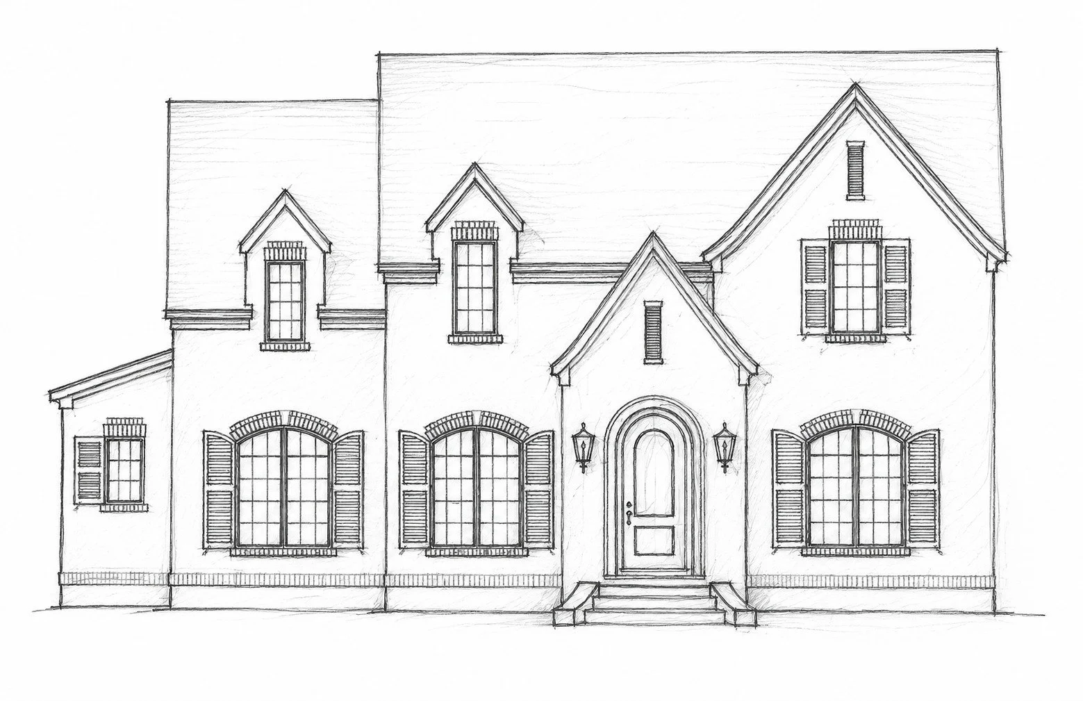 There is something timeless about English cottage architecture. The arched windows and doorways, brick details, large shutters, the charm that feels like it has always been there. This was the inspiration for our client&rsquo;s custom home.

#jtaylor