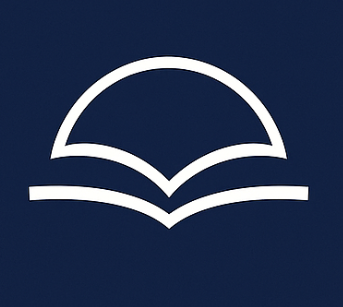White umbrella icon over a dark blue background.