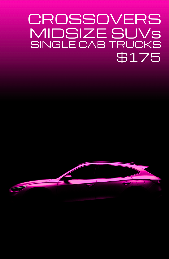 Graphic that has a samll SUV and shows the price is $175.