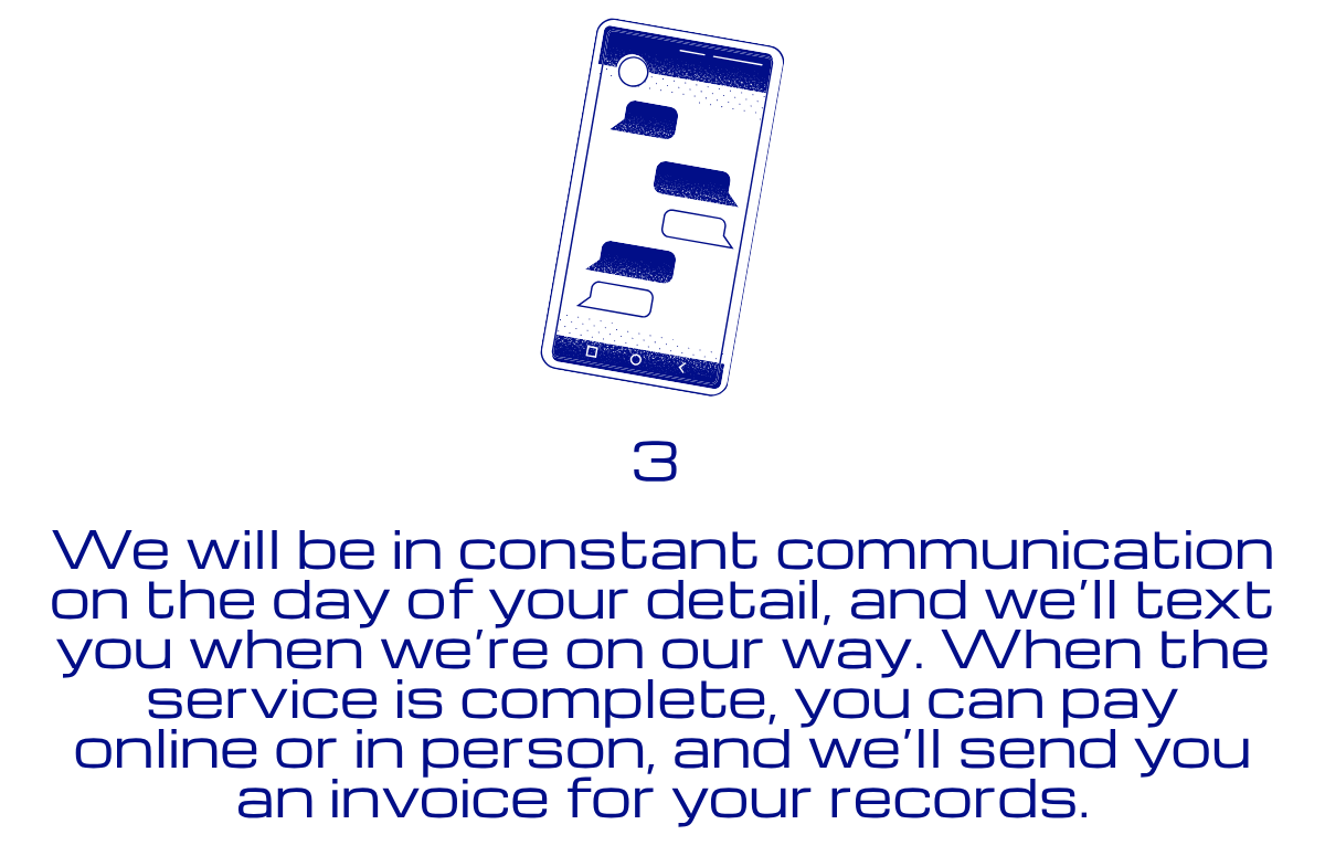 Step 3 reassuring that we will be in constant communication and you can pay your bill online
