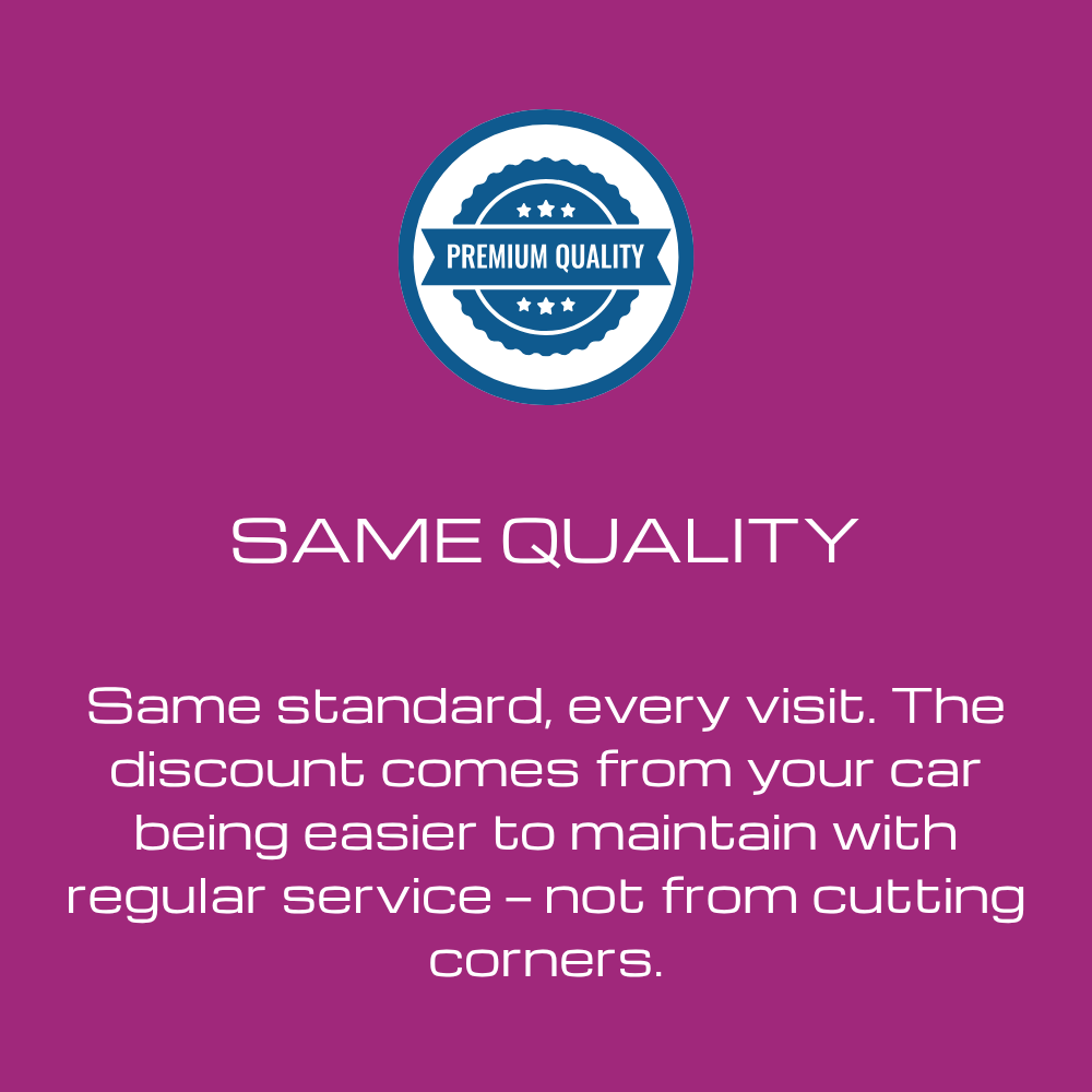 2nd additional benefit of the maintenance program is you get the same quality as the standard details