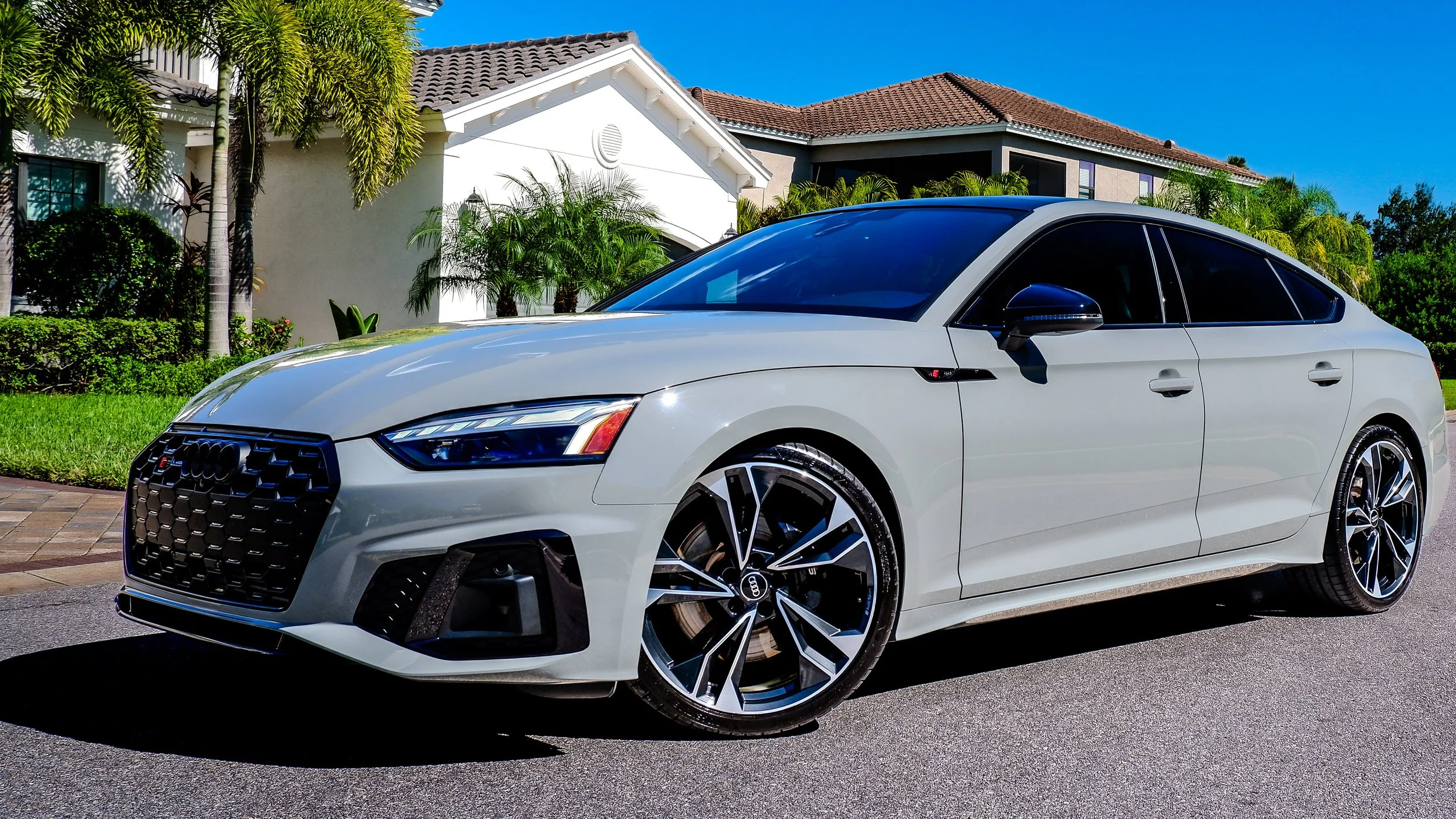 front end of sports car after professional ceramic coating