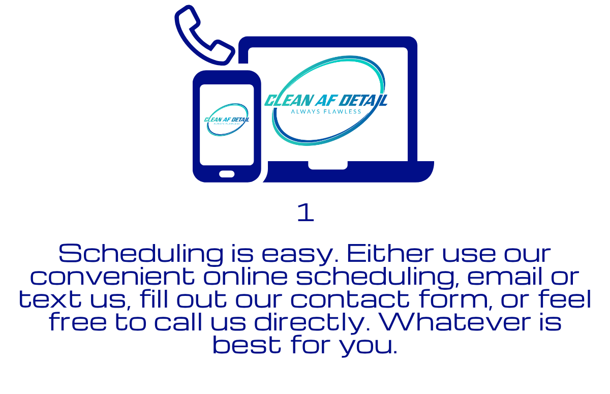 Step 1 Scheduling is easy by online, email, or call/text