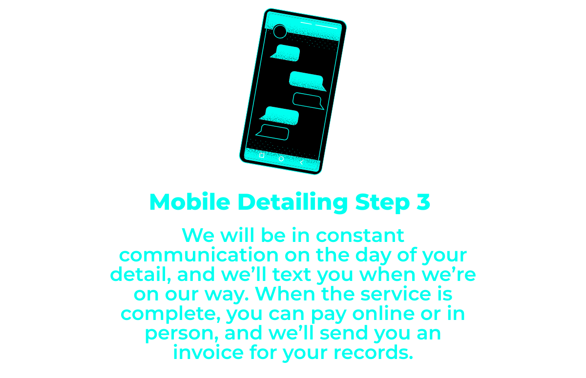 Smartphone icon highlighting our clear communication and seamless digital invoicing for your mobile detail appointment