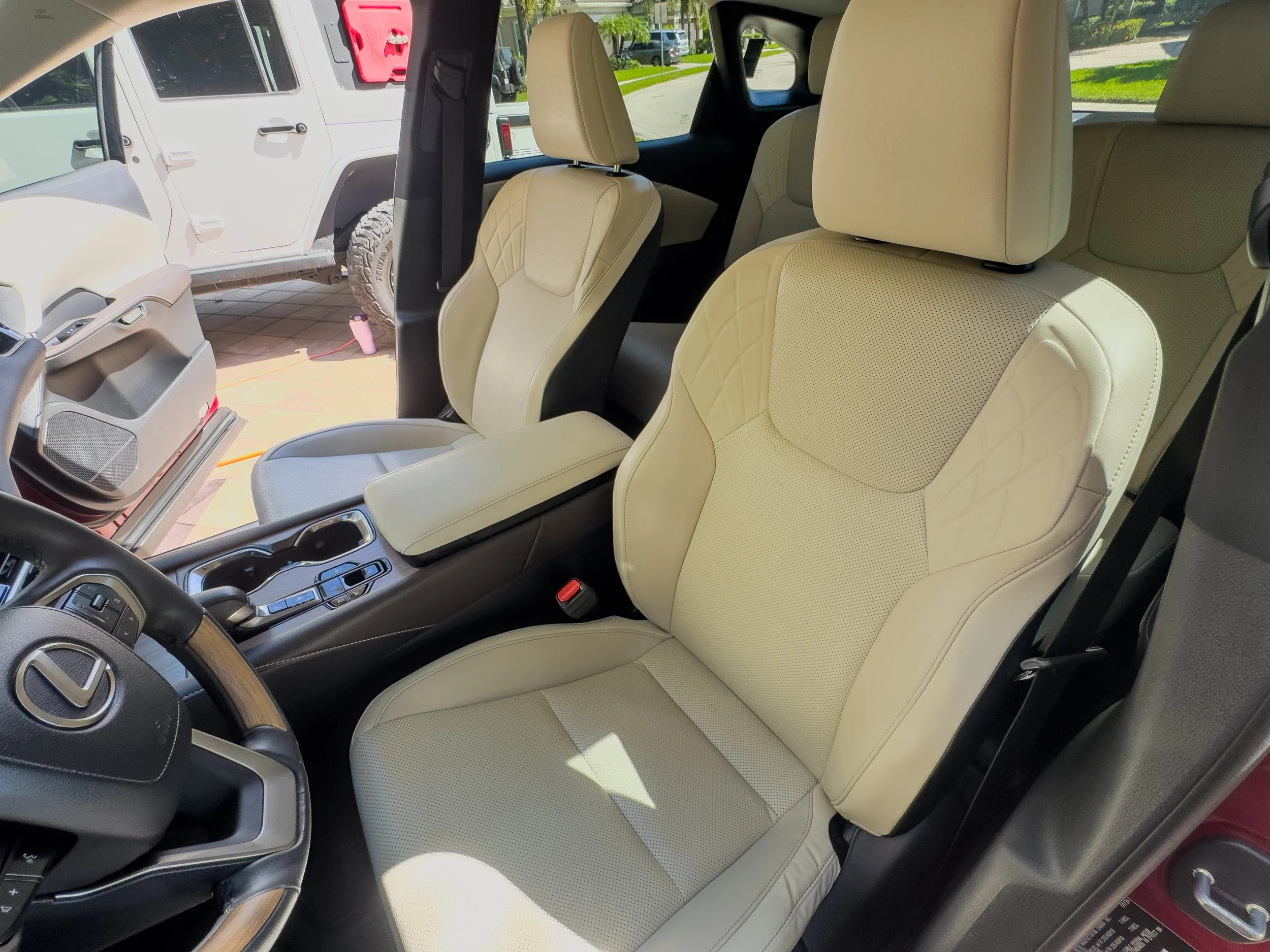 Picture of a clean interior of a Lexus.