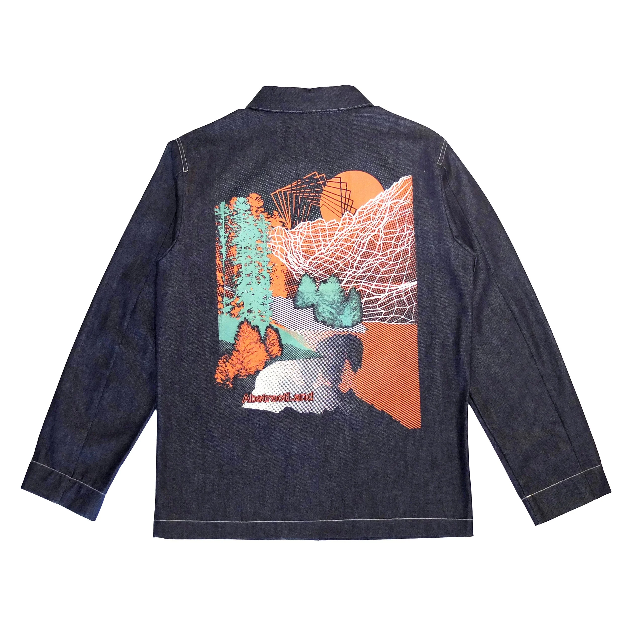 VESTE ATELIER en DENIM BRUT TABLEAU "MOUNTAIN"