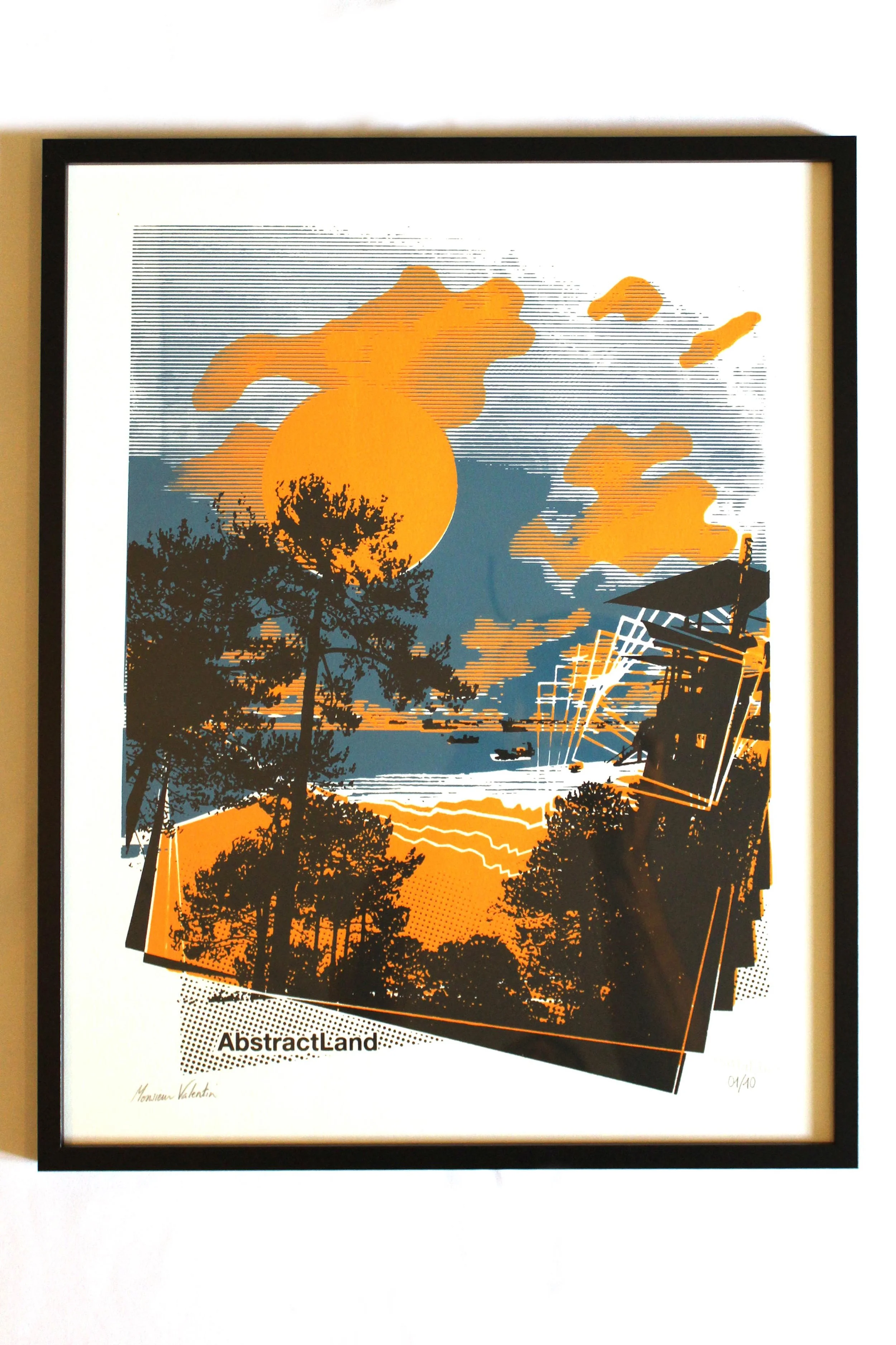 Estampe AbstractLand "PLAYA" 50x40cm