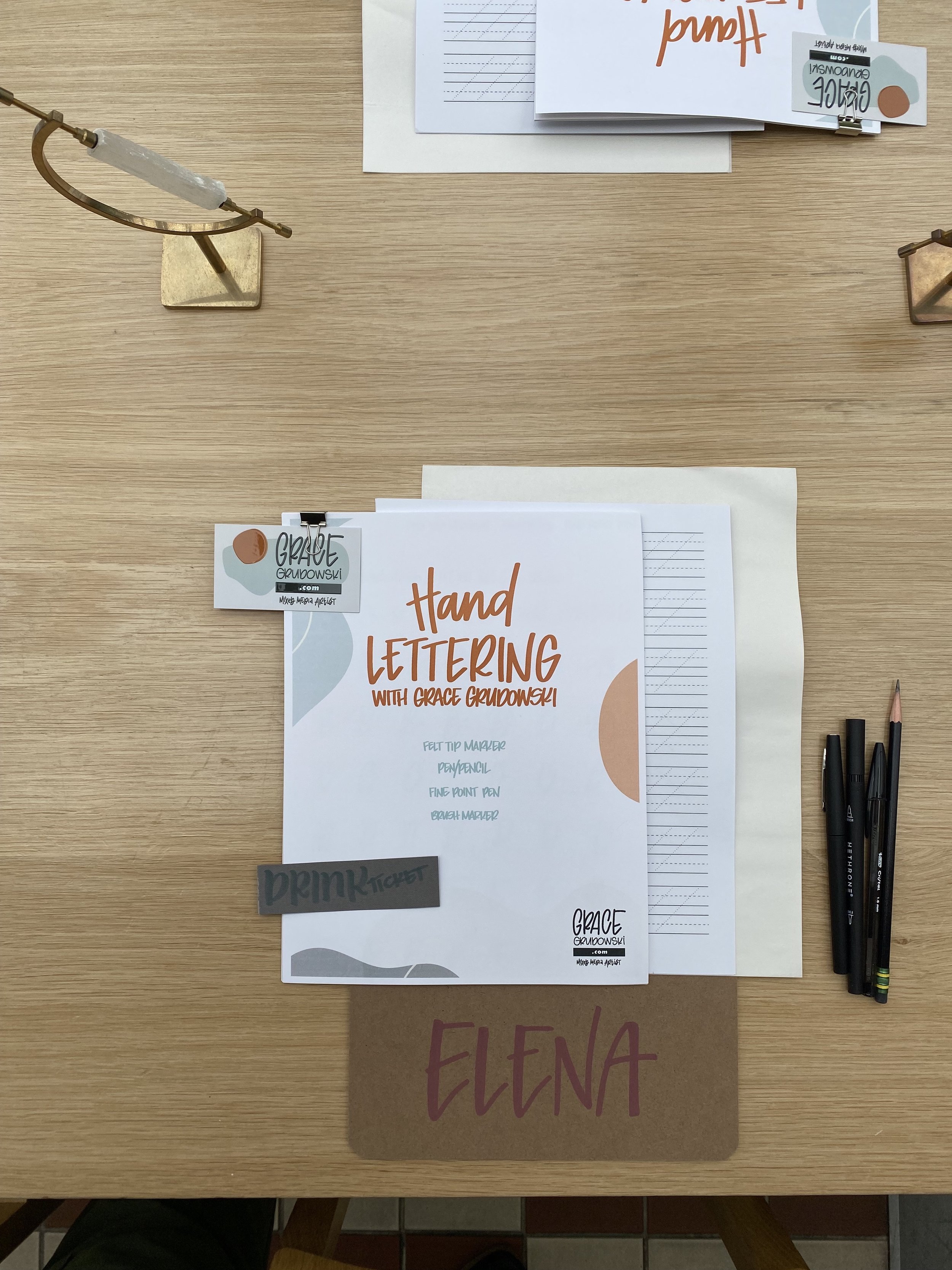 Grace's Hand Lettering Workshop deliverables