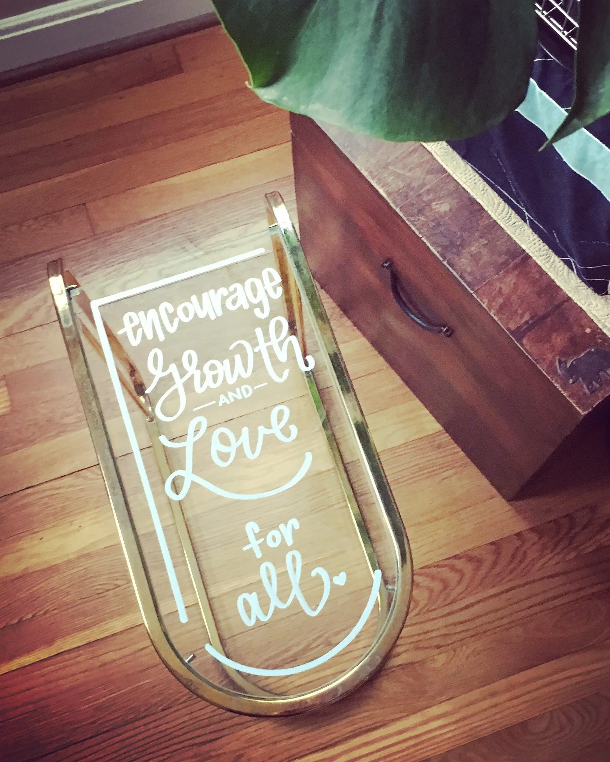 Hand Lettering on glass