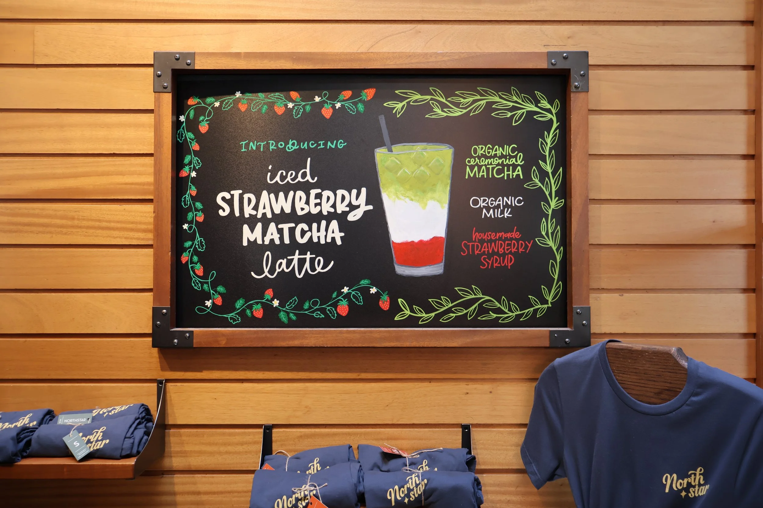 Design layout, Hand Lettering, and Hand Painted sign for Northstar Cafe: Easton