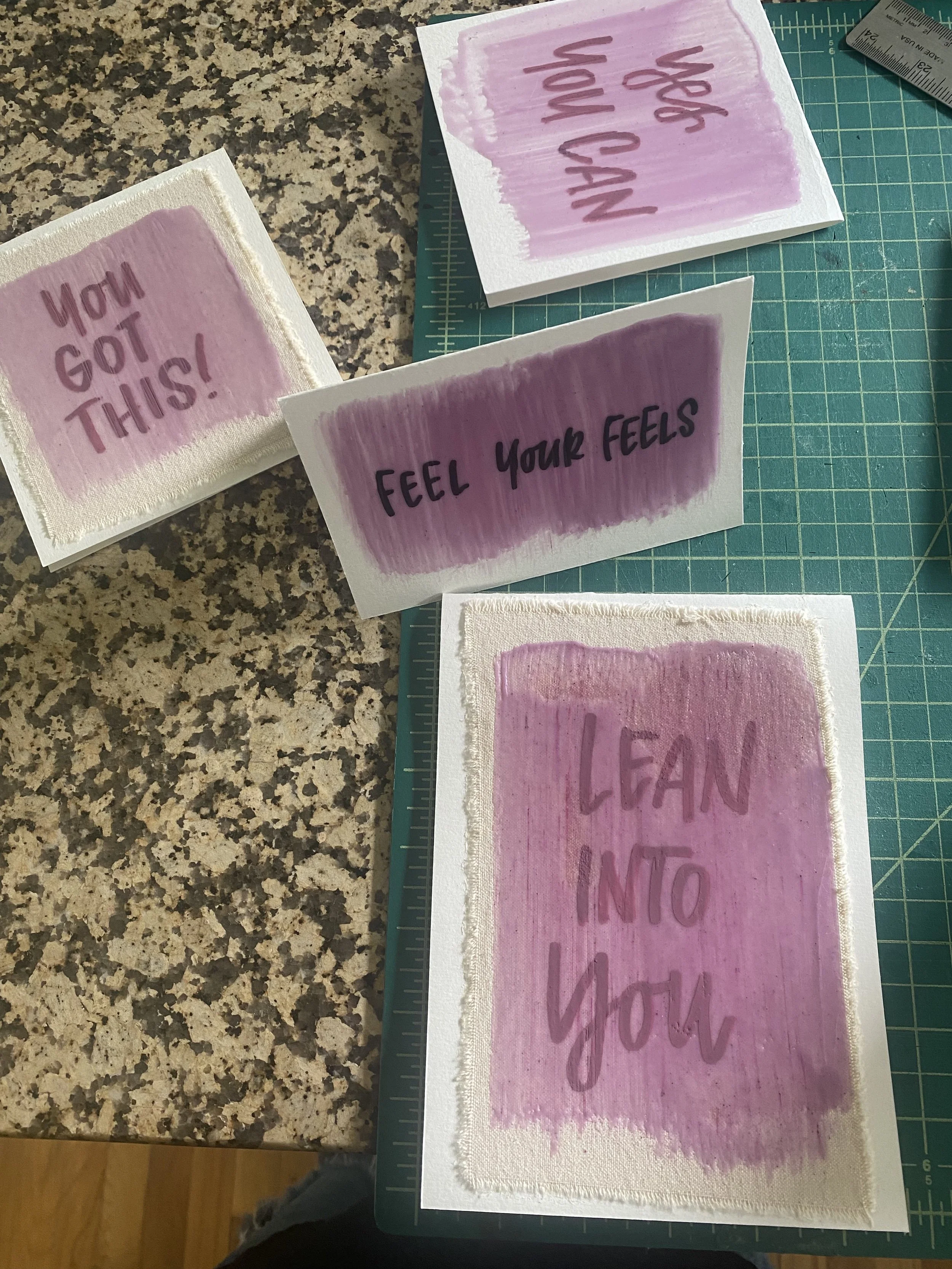 Hand Lettering on encaustic signs