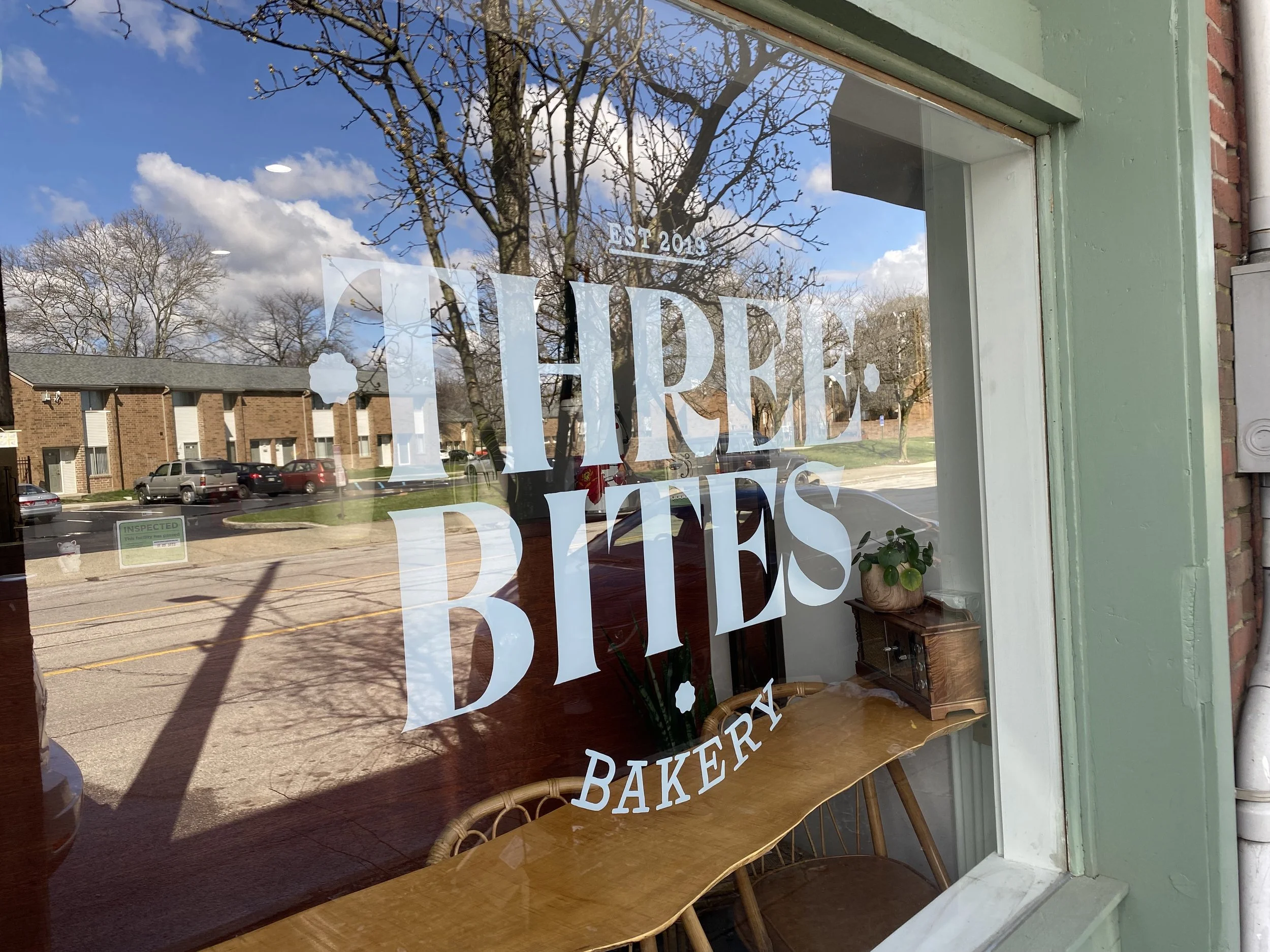 Hand Painted - in reverse on interior of window