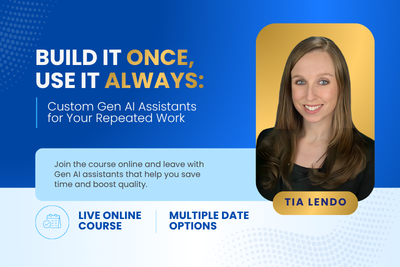 An image of a woman Tia Lendo with information on the upcoming online course