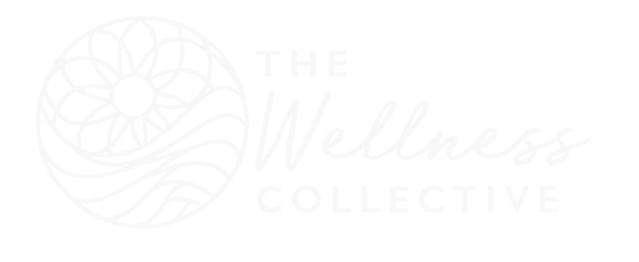 Logo for The Wellness Collective featuring a circular design with an ocean and sun and stylized text.