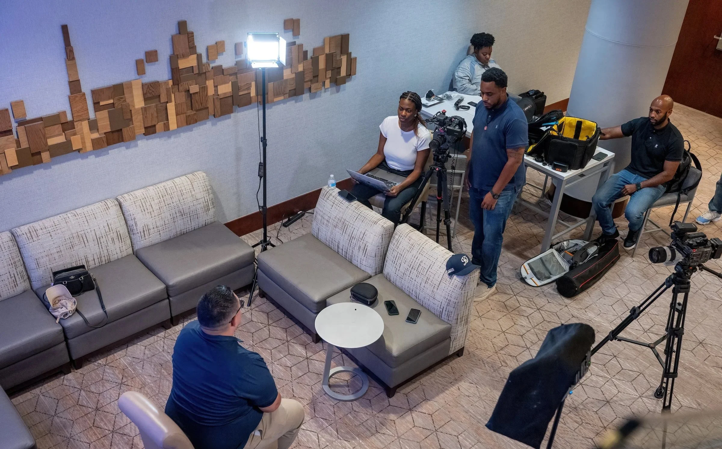 Natalie Johnson interviews CSSJ employee in route to CSSJ March on Washington 2024.