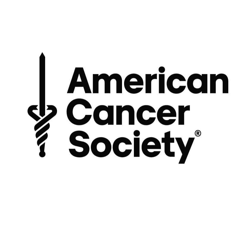 Logo of the American Cancer Society featuring a stylized torch with a flame and the text "American Cancer Society".