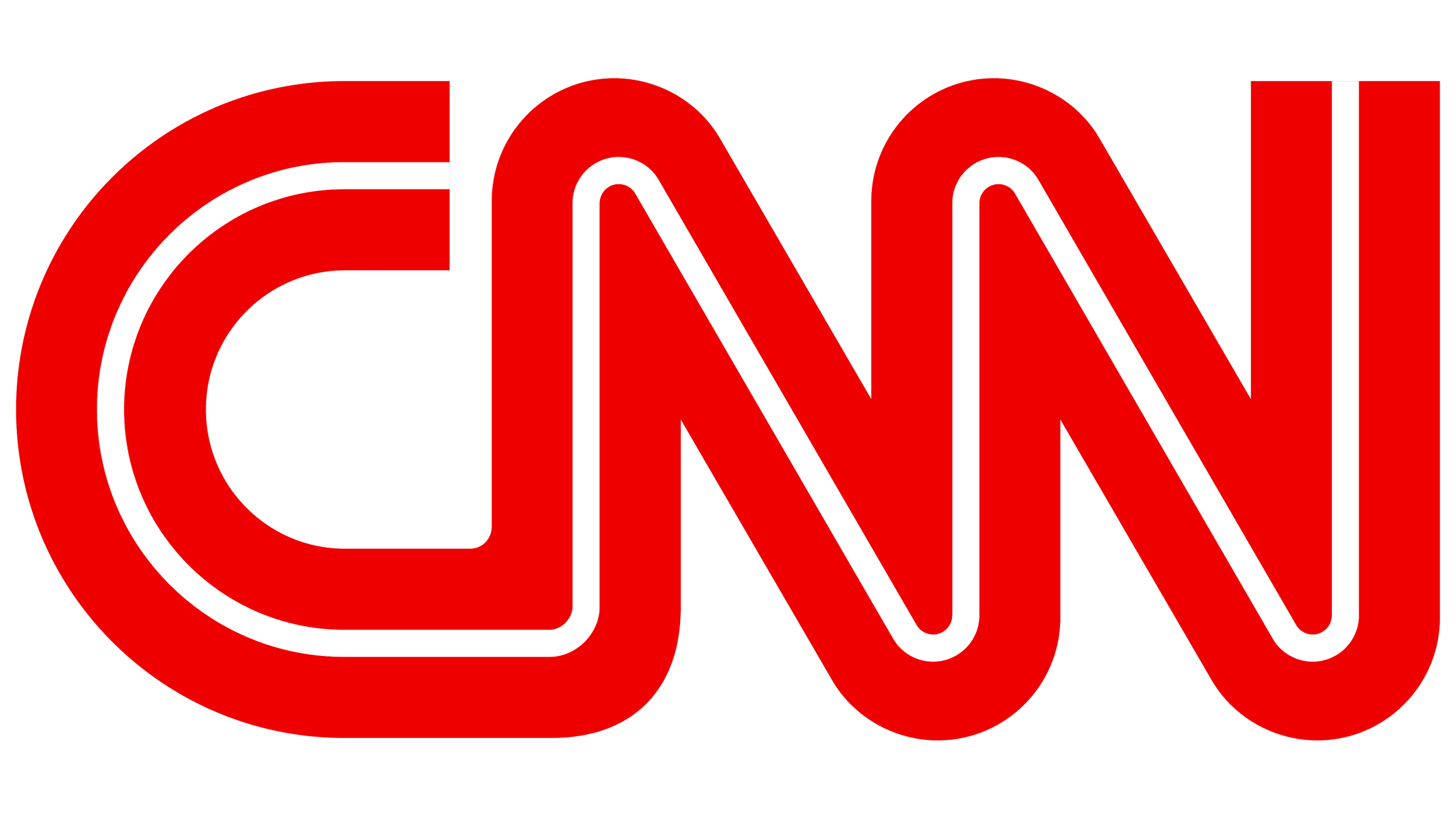 Red CNN logo with white outline on a black background.
