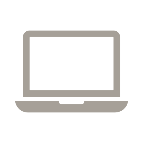 Icon of a laptop computer with a blank screen.