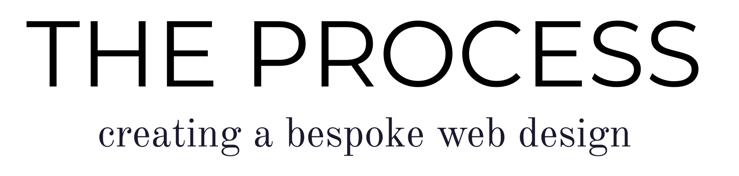 Text on a black background that reads 'creating a bespoke web design'.