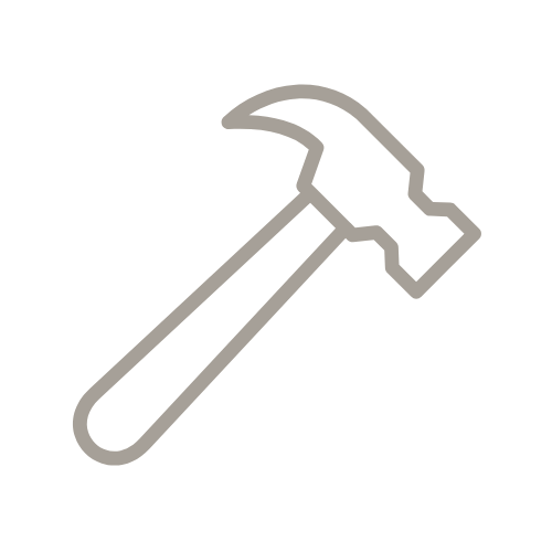 Icon of a hammer on a black background