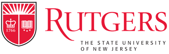 Rutgers University logo with shield and text reading 'The State University of New Jersey'.