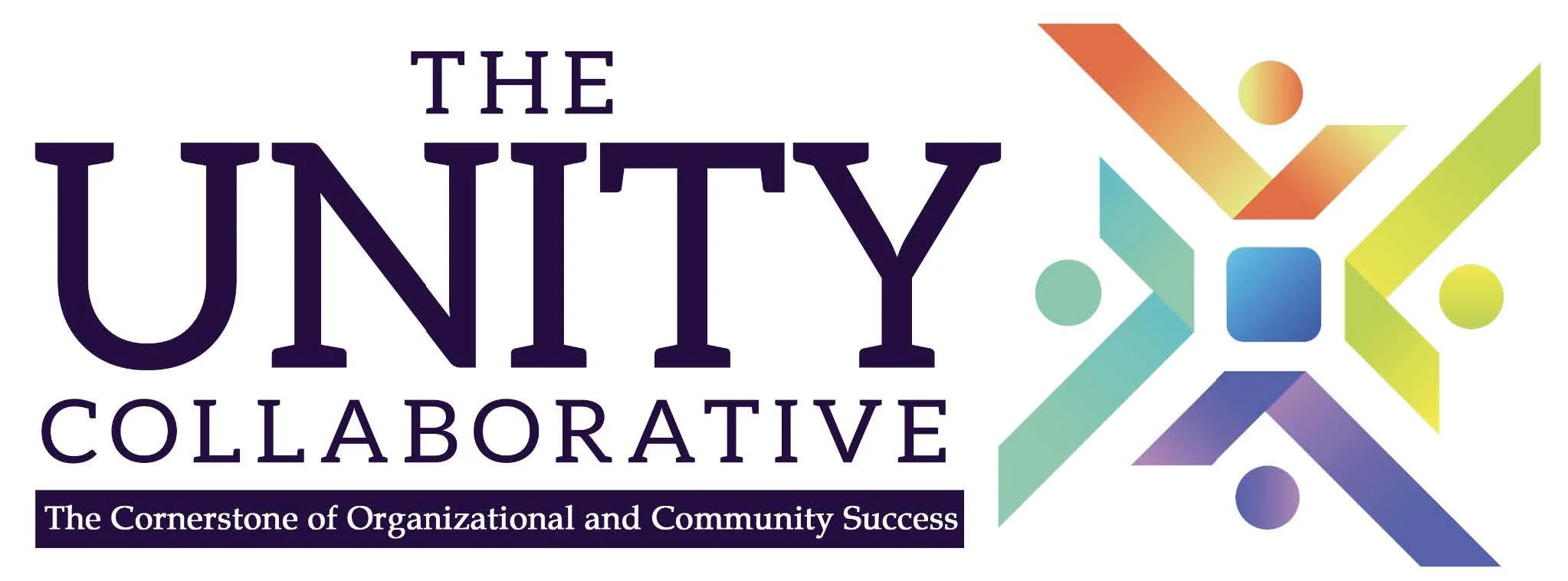 Colorful logo with the words "The Unity Collaborative" and the tagline "The Cornerstone of Organizational and Community Success".