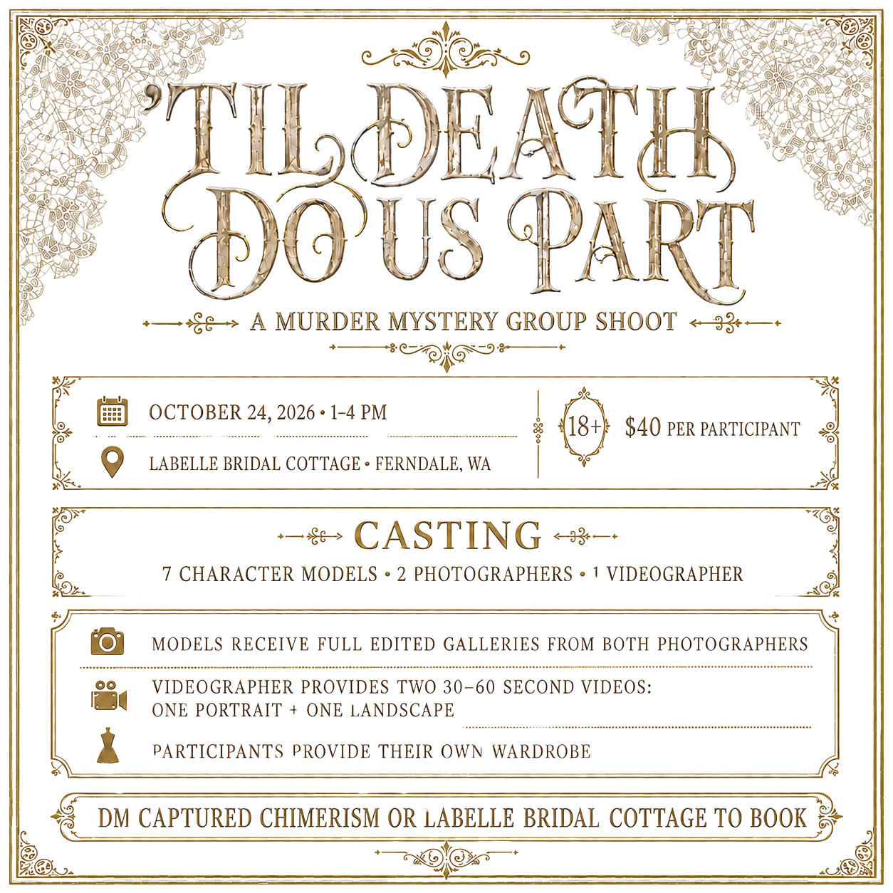'Til Death Do Us Part - Photographer/Videographer
