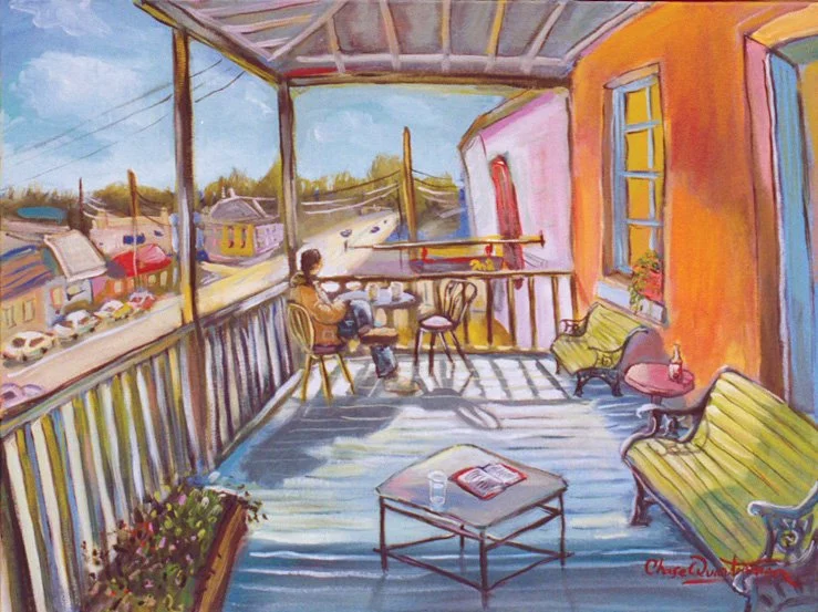 "Square Balcony"— Acrylic on canvas, 2005—SOLD
