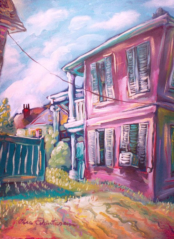 "Backyards of Natchez"— Acrylic on canvas, 2004—SOLD