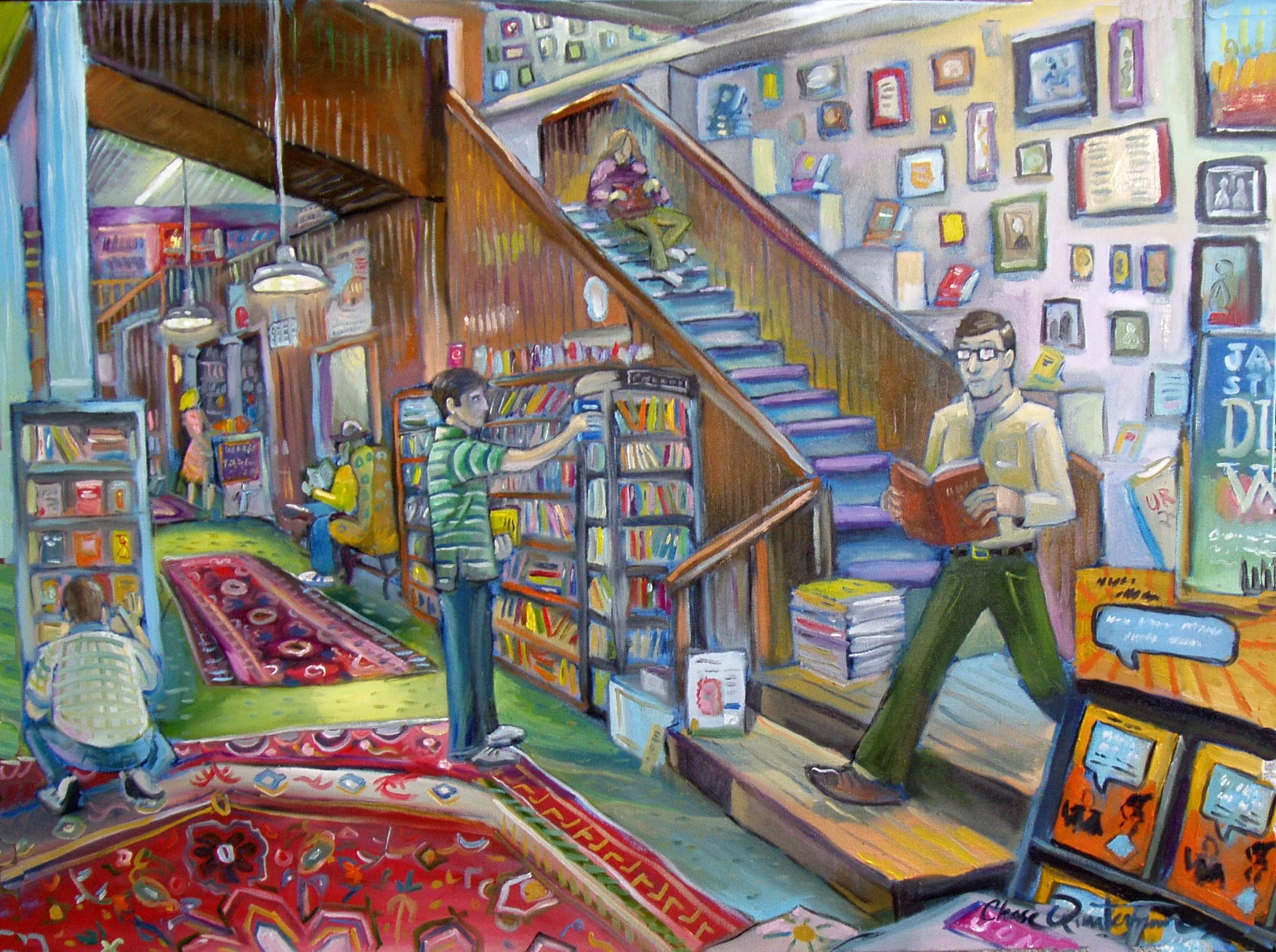 "Book Mark (Inside Square Books)"— Oil on canvas, 2005—SOLD