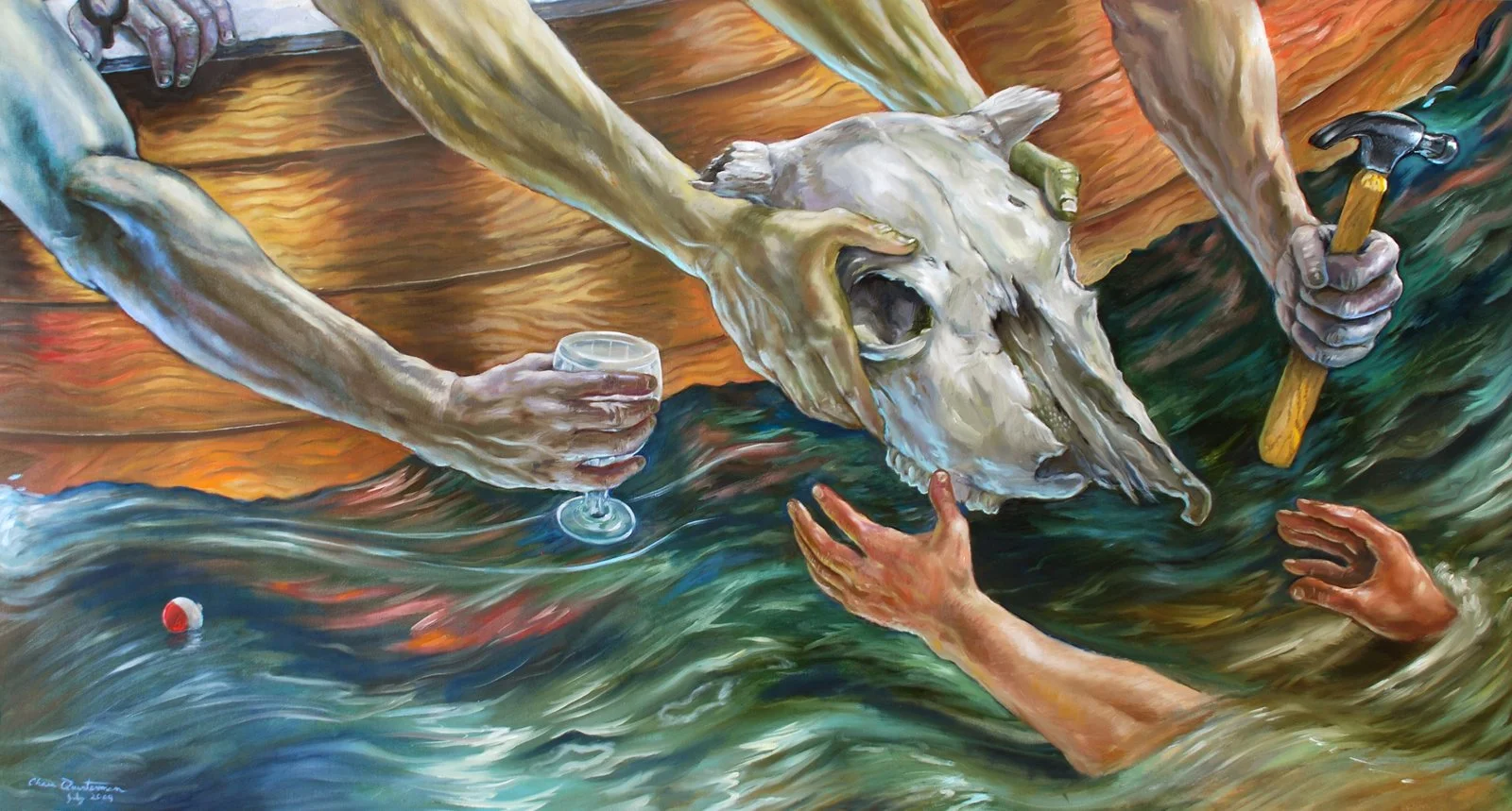 "Goldfish Memory"—Oil on canvas, 50"x27" —NFS