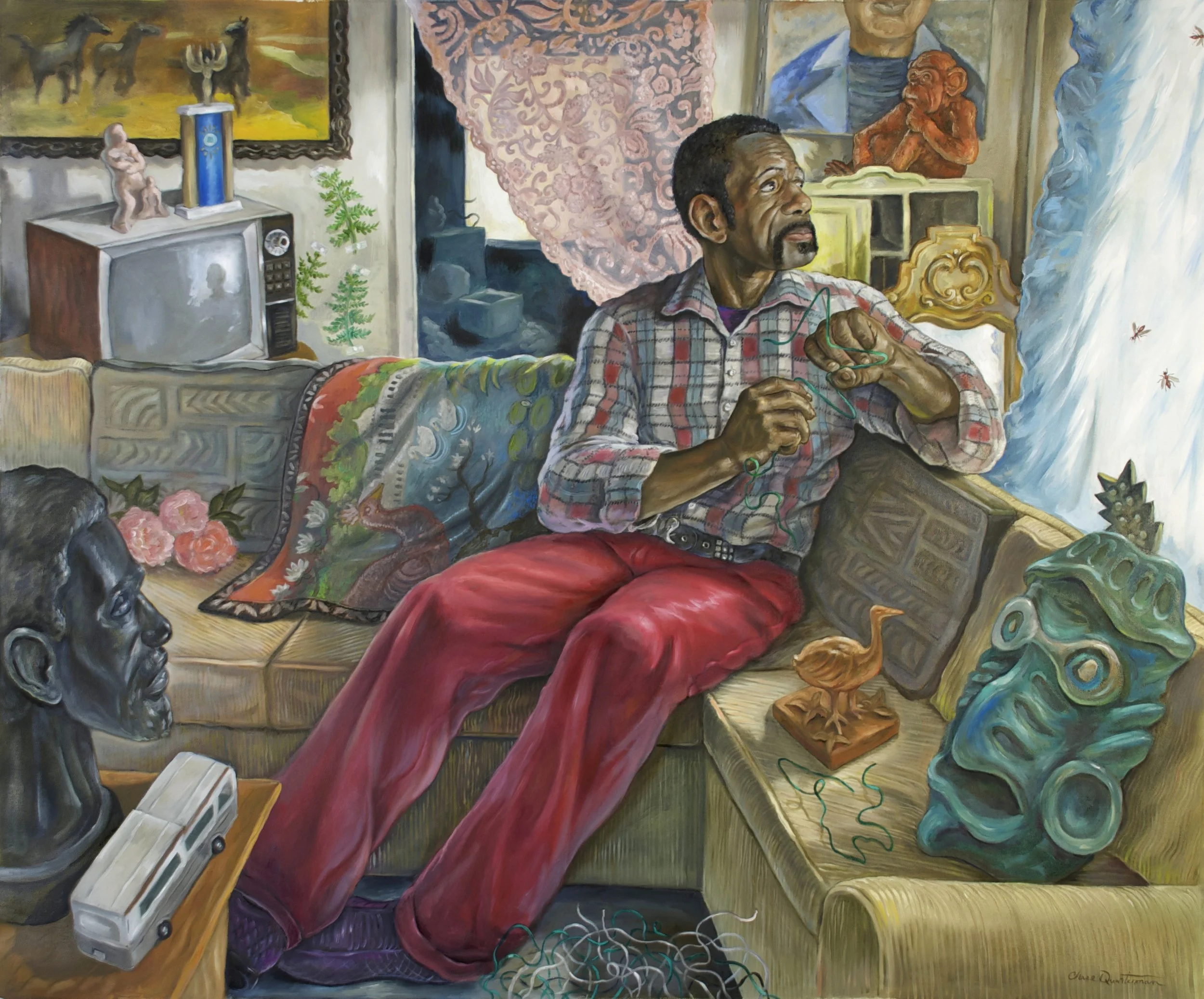 "Charles Lindsey, the Wire Man"—Oil on canvas, 53"x44"—Collection of the Mississippi Museum of Art