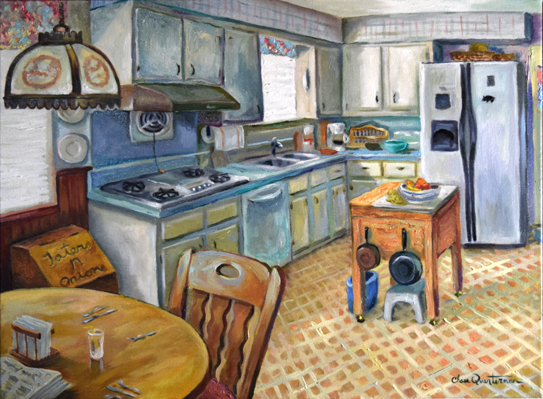 "Mimi's Kitchen"— Oil on canvas, 2015—SOLD