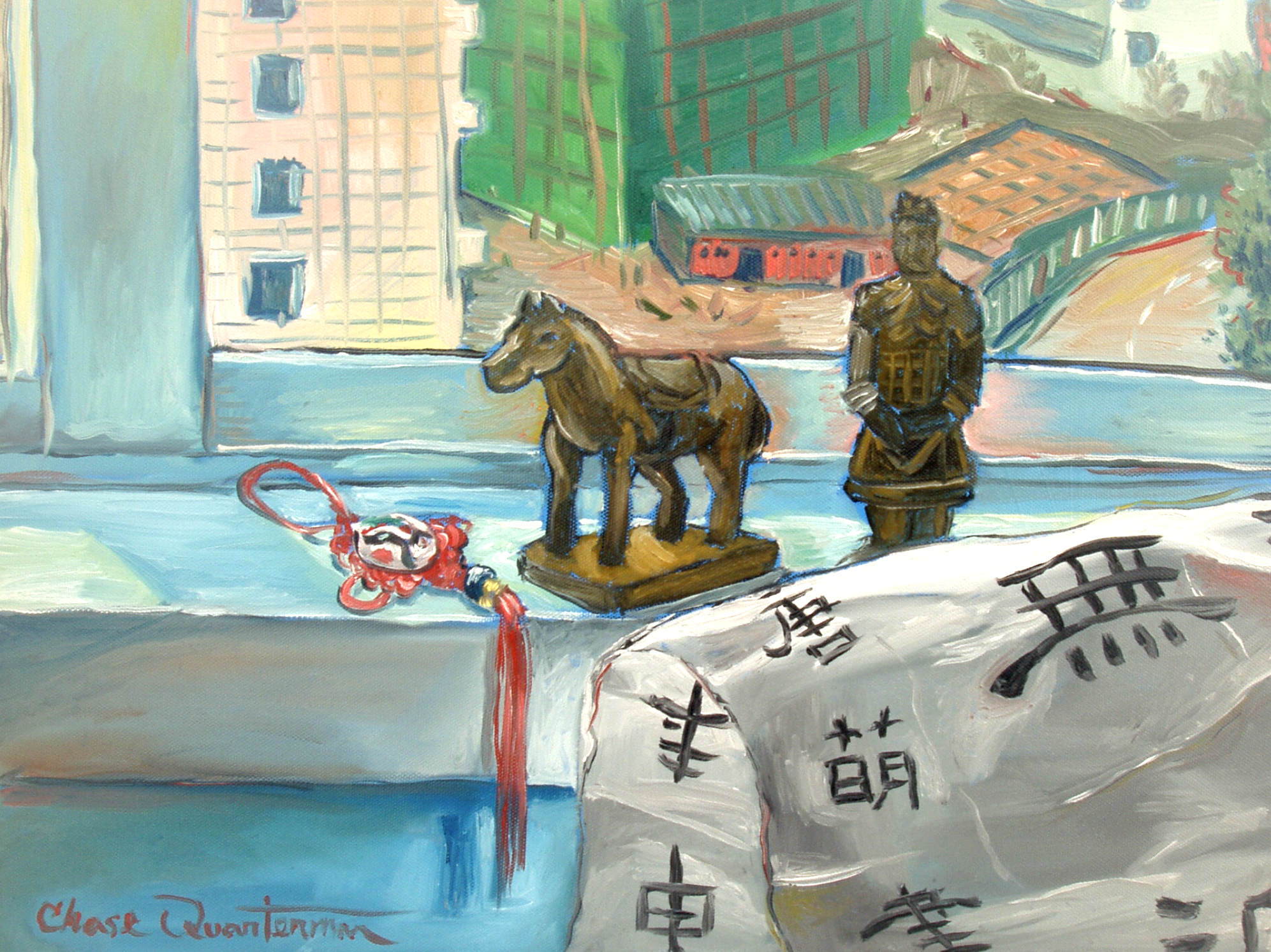 "Warrior in the Window"— Oil on canvas, 2004—SOLD