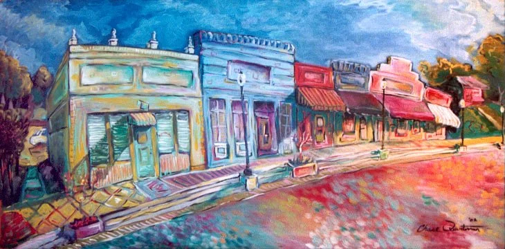 "Olde Town"— Acrylic on canvas, 2002—NFS