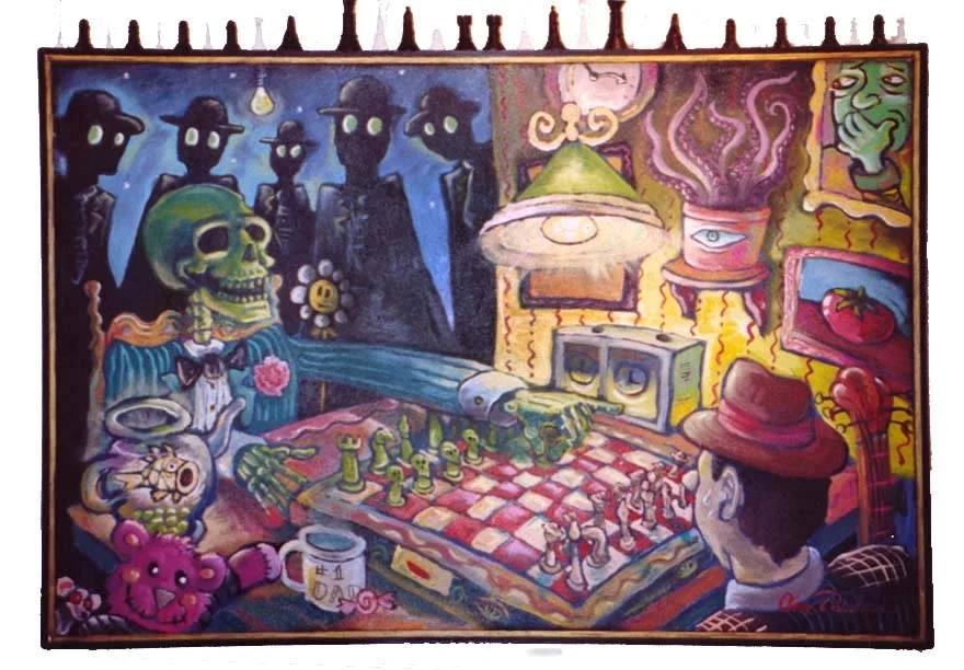 "Just a Game of Chess"— Acrylic on canvas, 2003—SOLD