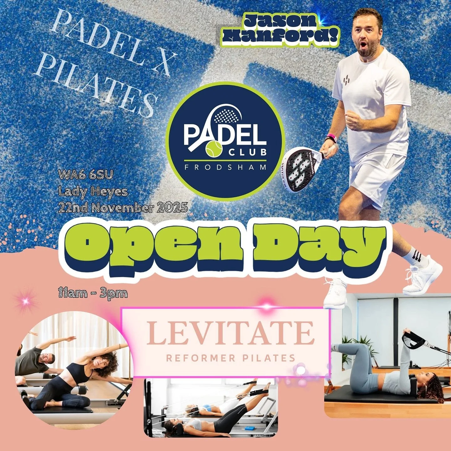 ✨ PADEL x PILATES LAUNCH ✨
On Saturday, 22nd November, we&rsquo;re celebrating something BIG at Lady Heyes&hellip; and you&rsquo;re invited!

We&rsquo;re officially launching the brand-new Frodsham Padel Club and our beautiful new Levitate Reformer P