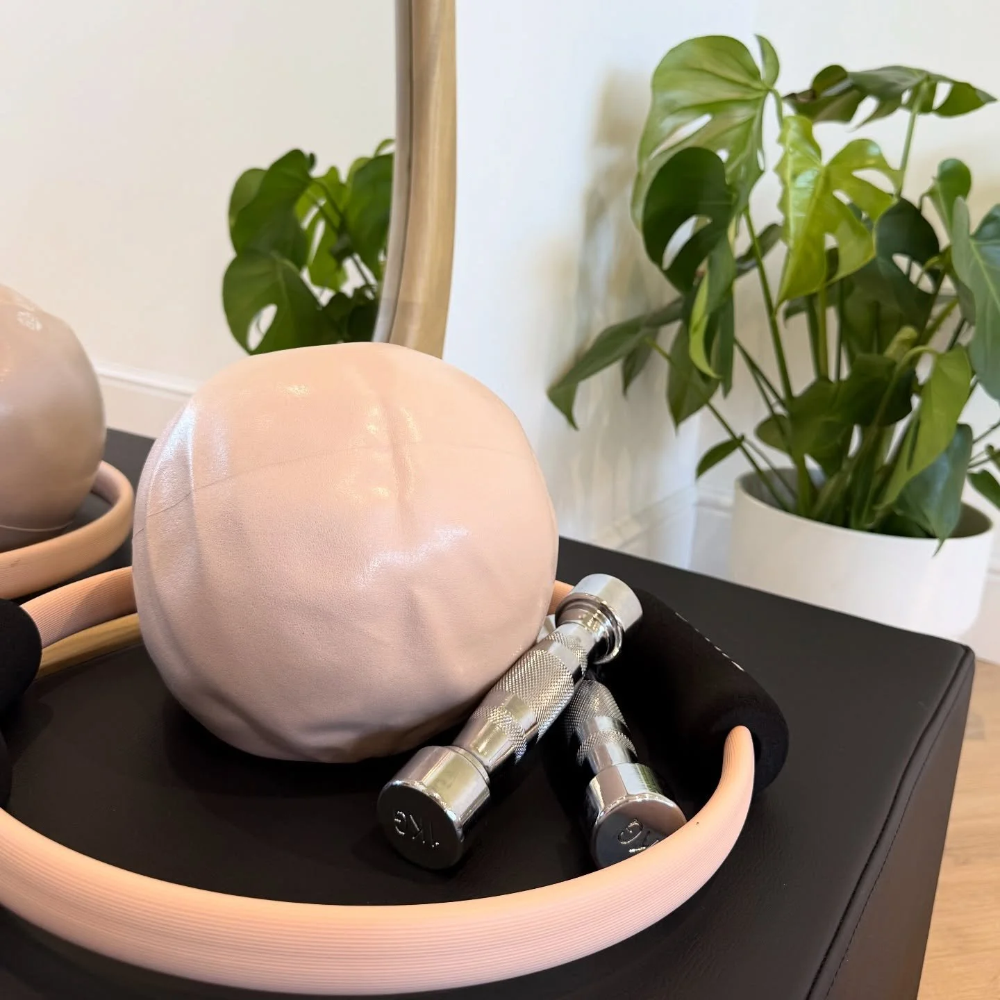 Pilates props, explained ✨

Designed to support, challenge and refine every movement&hellip;

Ball &rarr; introduces instability for deeper core engagement, balance &amp; alignment

Weights &rarr; build strength through controlled resistance

Ring &r