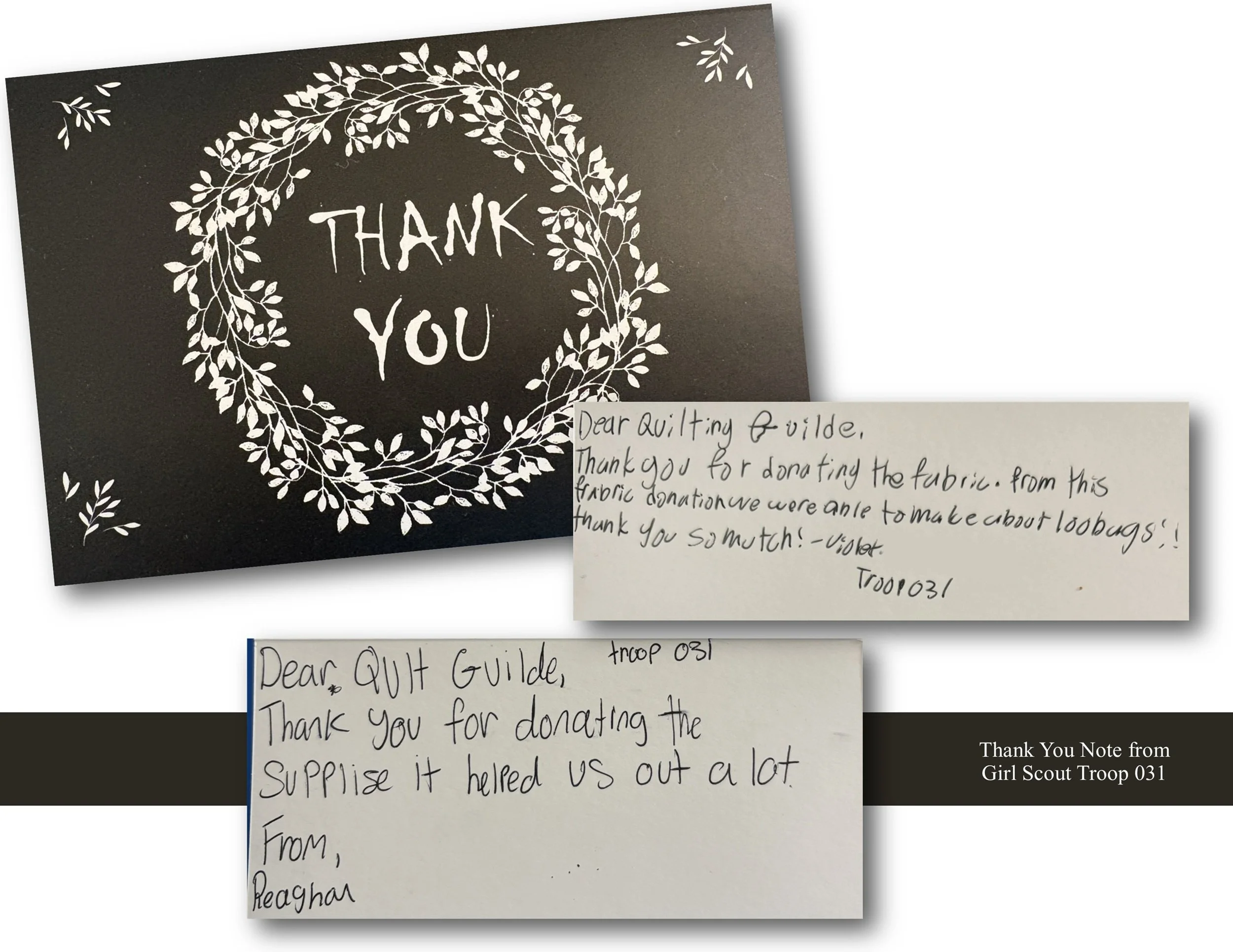 Thank you note from Girl Scout Troop 031