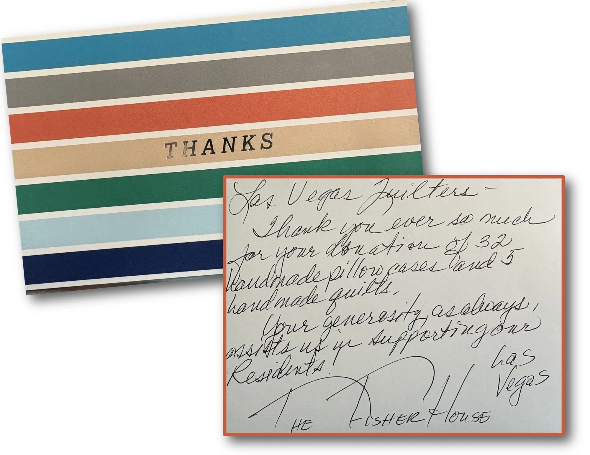 Thank you note from The Fisher House