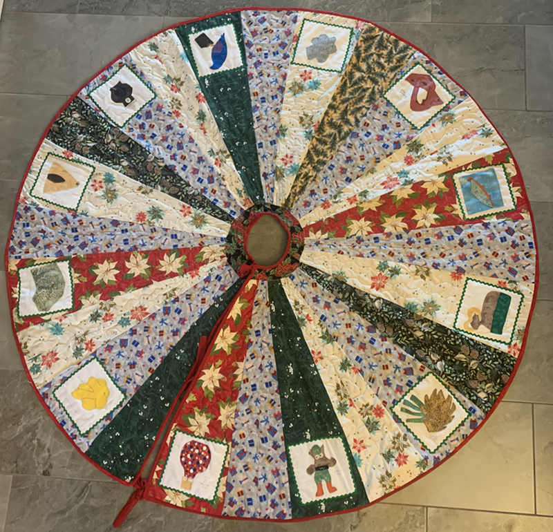 Five-foot tree skirt crafted by Rani.