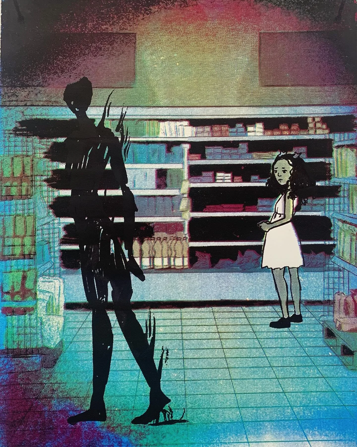 Midnight encounters, a 5-layer screenprint

#screenprint #serigraphy #print #printmaking