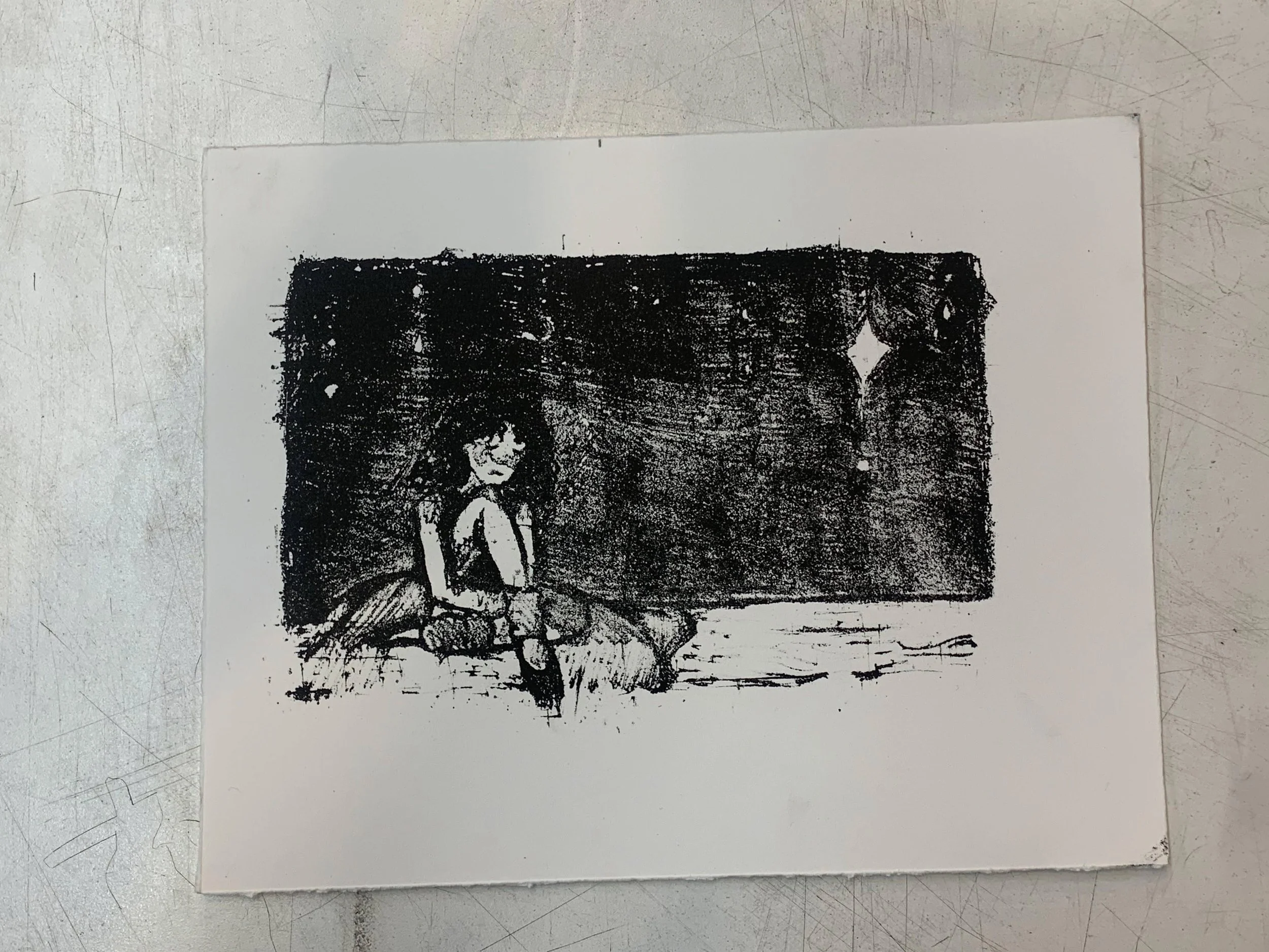 Tiny Dancer lithography print #art #print #printmaking #illustration