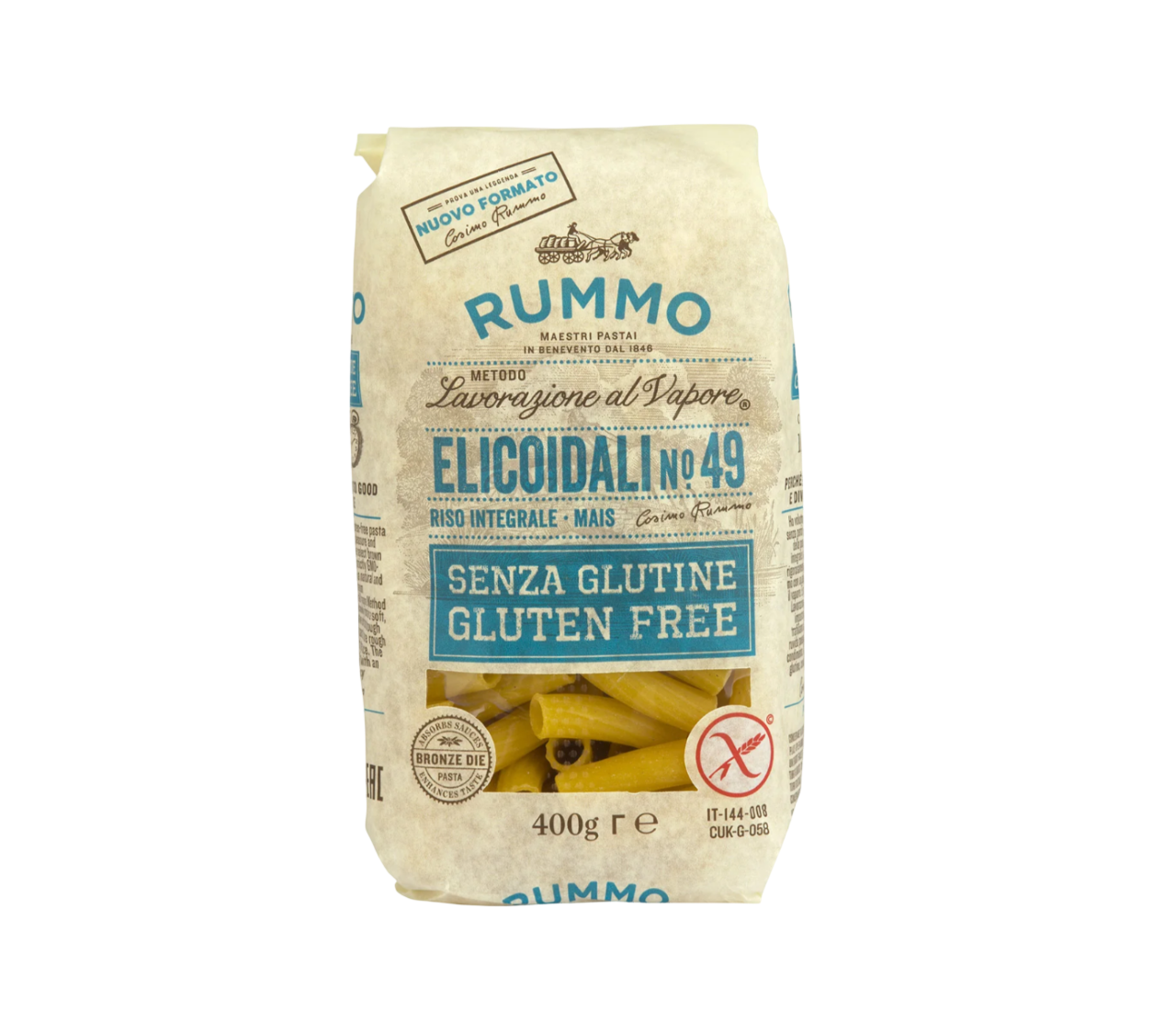 Rummo Elicoidali No. 49 – Glutenfreie Nudeln aus Mais & Reis 400 g – Italienische Pasta für bewusste Genießer