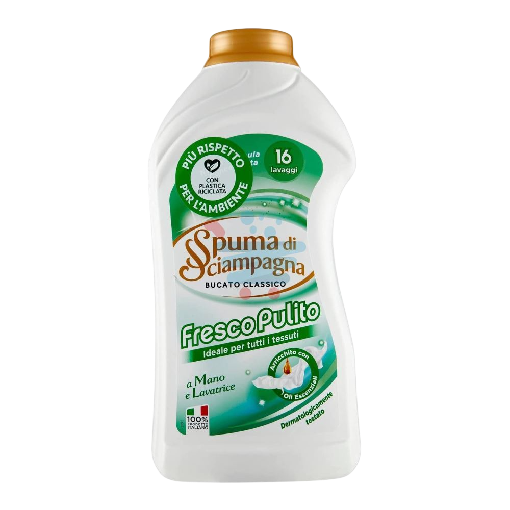 Spuma di Sciampagna Fresh & Clean Flüssigwaschmittel 800 ml – Sanftes Waschmittel mit frischem Duft
