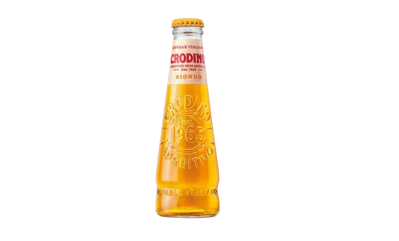 Einzelflasche Crodino Biondo Classico–Alkoholfreier italienischer Aperitif, 1 Flasche à 10 cl  Bittersüß, frisch und voller Aroma.